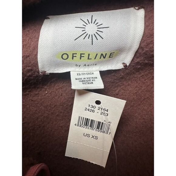 AERIE Oversized Sherpa Colorblock Pockets 1/2 Zip Pullover Sweater XS NWT - Picture 6 of 9